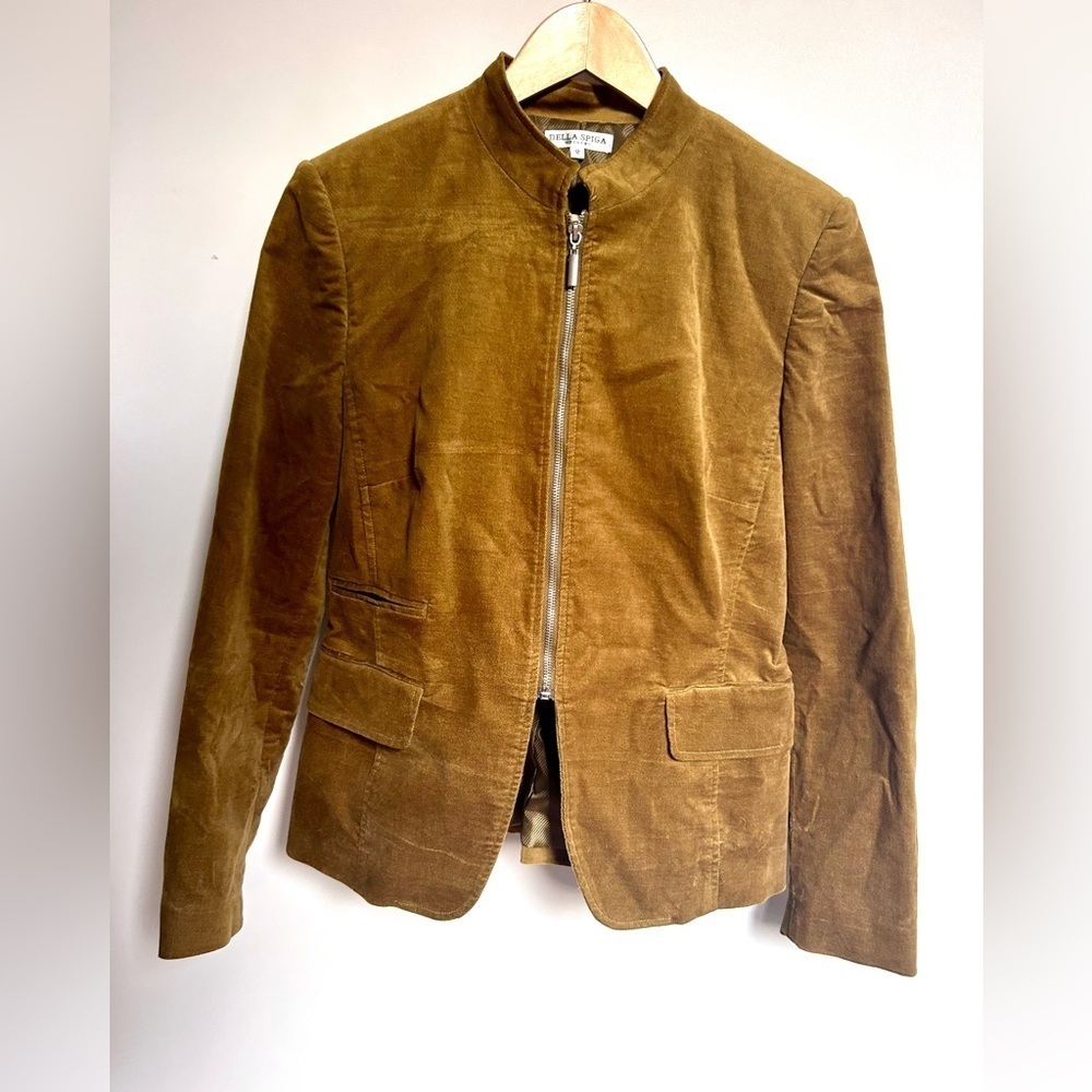 Della Spiga Italy velvet  Full Zip Jacket blazer outerwear